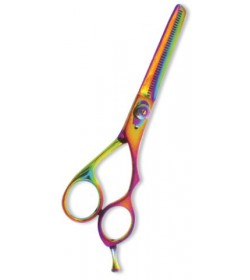 Professional Thinning Scissor. One Blade Teeth and One Blade Razor. Multicolor coating.